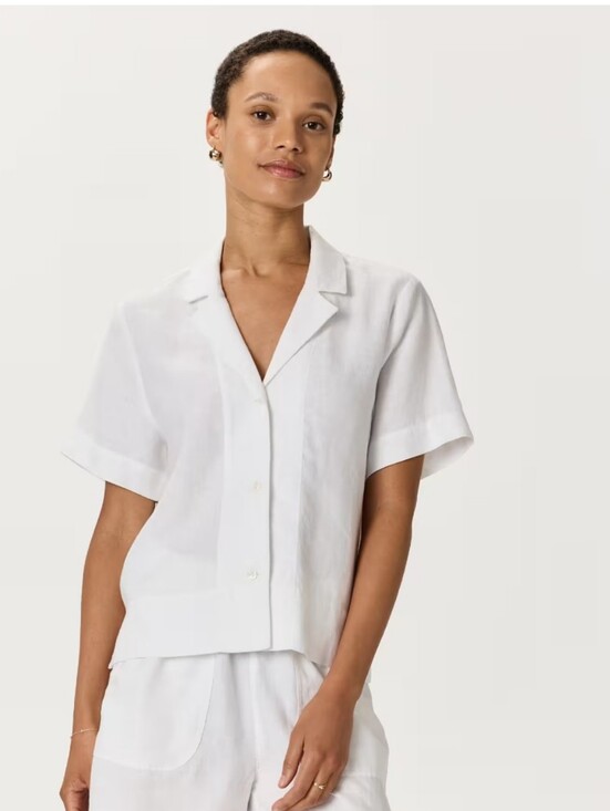 Quince Tops - Quince 100% European Linen Shirt In White